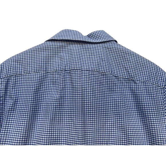 Michael Kors Mens Regular Fit Gingham Long Sleeve Button-Up Shirt Size L Blue Wh - Picture 13 of 13
